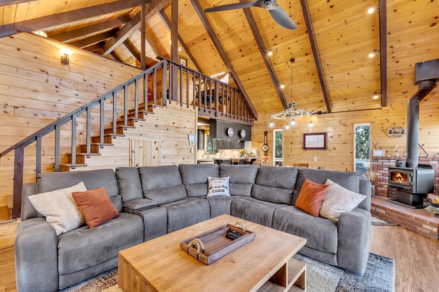 Stonewood vacation rental living room with stairs