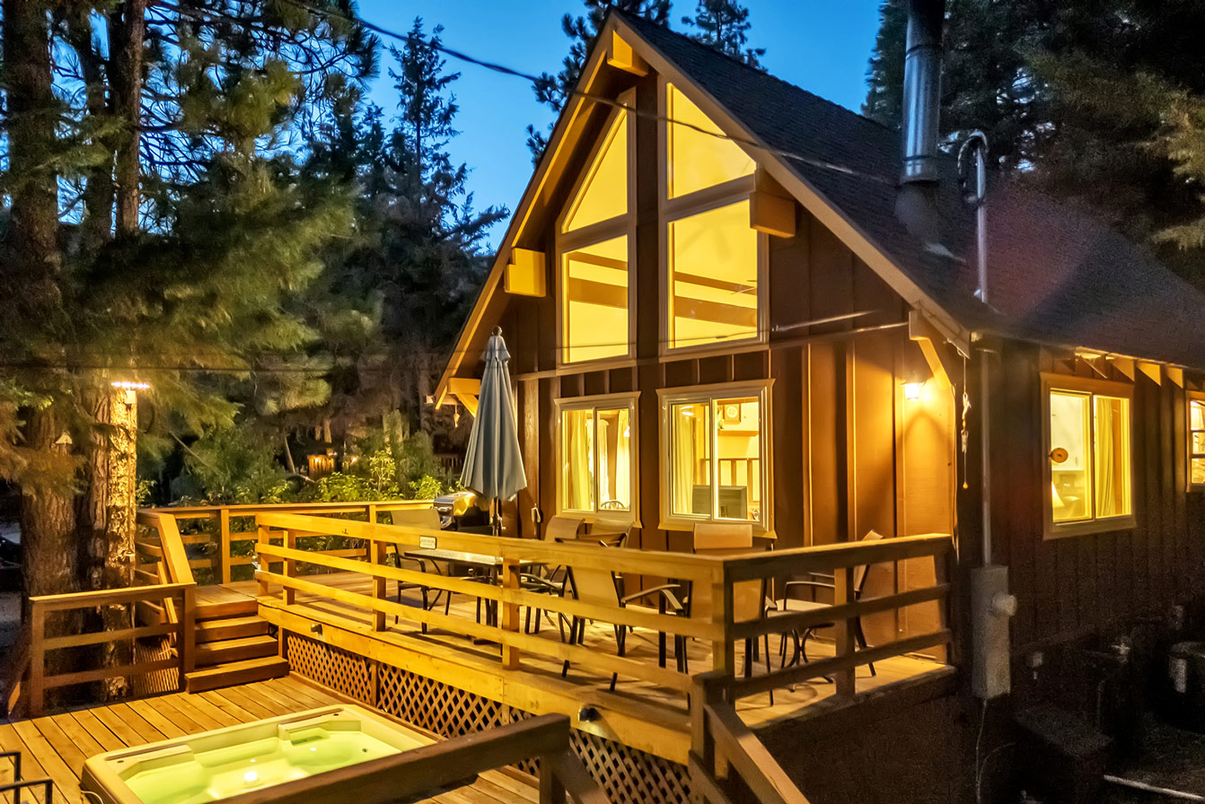 The Ward Cabin at night